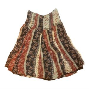 Vintage Y2K Nine West 100% Silk Peasant Midi Skirt